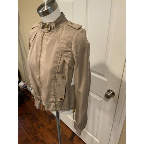 Daughters of the Liberation Anthropologie Light Brown Zip-Up Jacket, Size XS - Picture 2 of 5